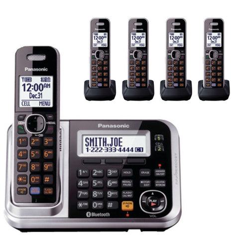 Image of Panasonic KX-TG7875S Bluetooth Cordless Phone Link2Cell with 5 Handsets and Digital Answering Machine