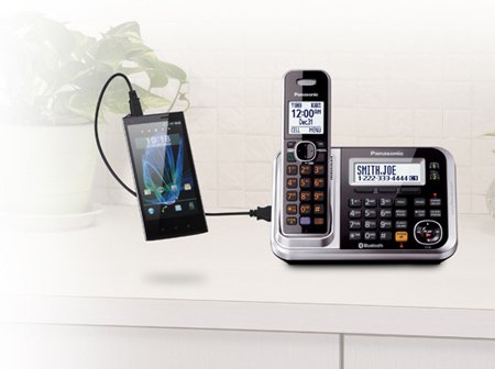 Panasonic KX-TG7875S Bluetooth Cordless Phone Link2Cell with 5 Handsets and Digital Answering Machine